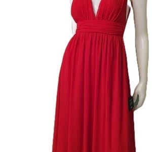 Lulu's Vibrant Red Backless Dress